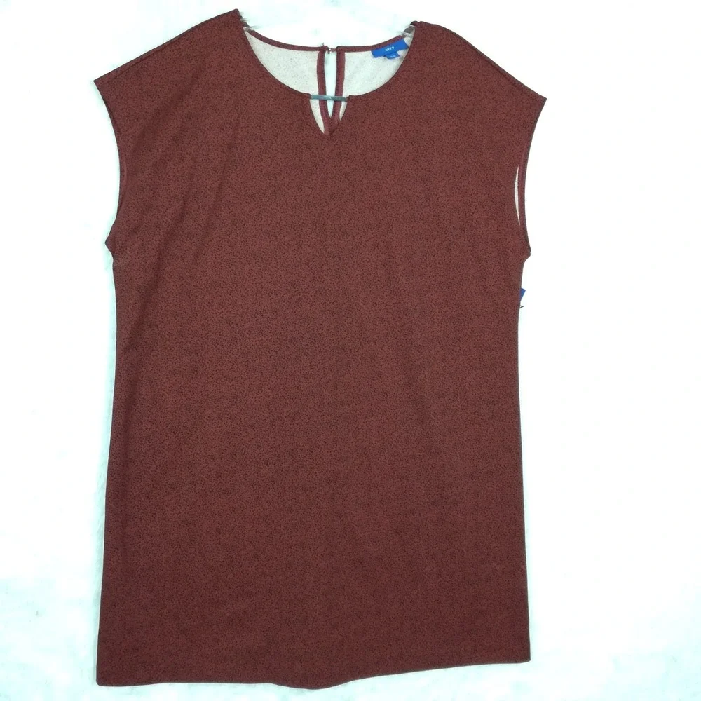 Apt 9 Womens Dress Shift Cap Sleeve‎ Rust Black Splatter Print Pebble XXL New